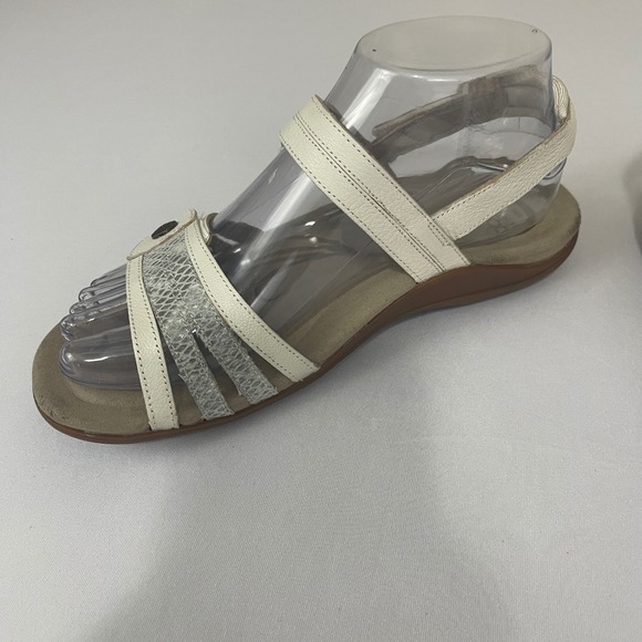 Abeo Brinna White Leather Adjustable Strap Walking Sandals Comfort Shoes 6.5 - Picture 5 of 11